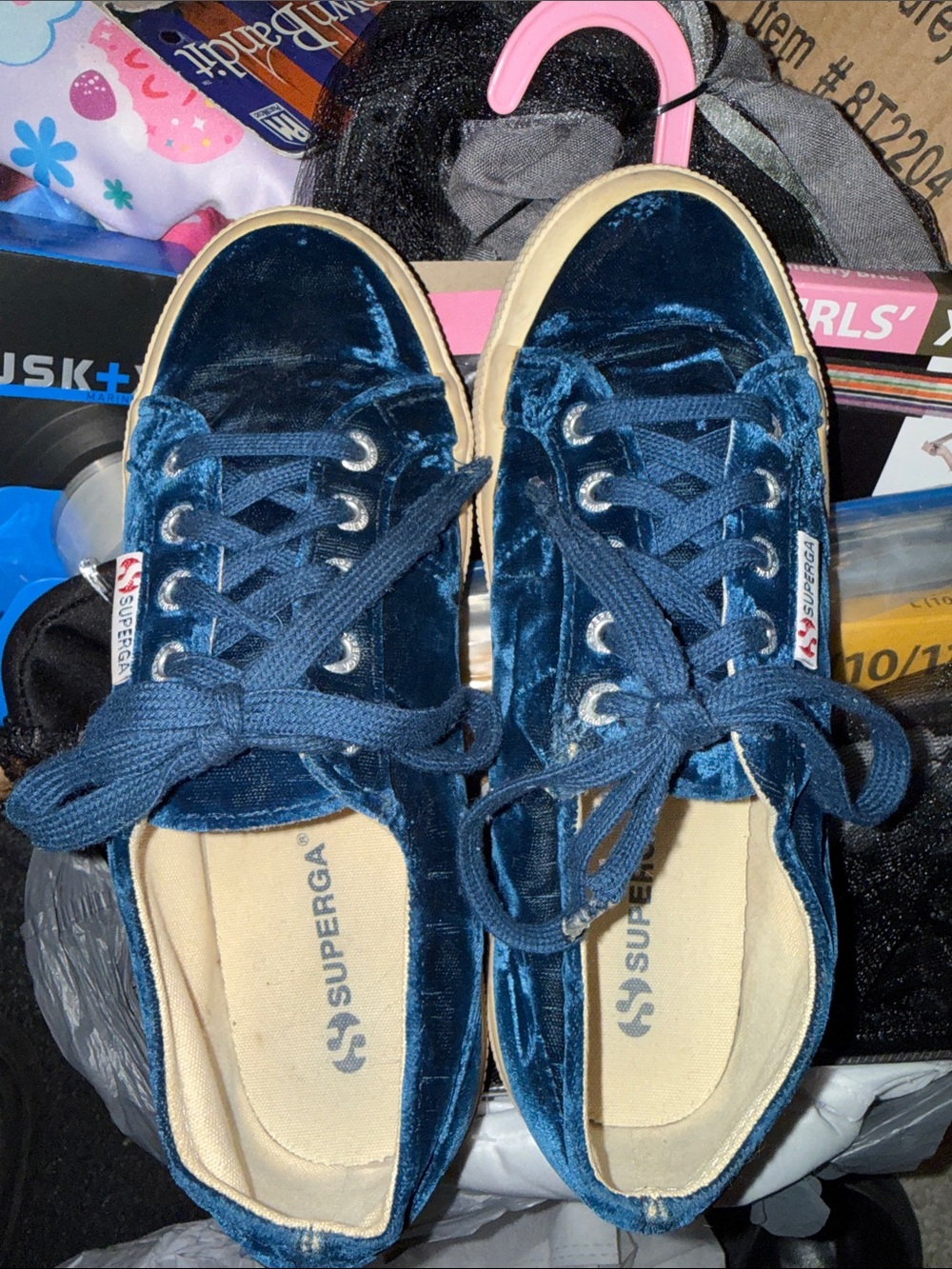 Superga Blue Velvet Shoes/Sneakers!!